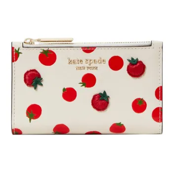 Kate Spade Cow Leather Card Holder Wallet Small Size Women's White