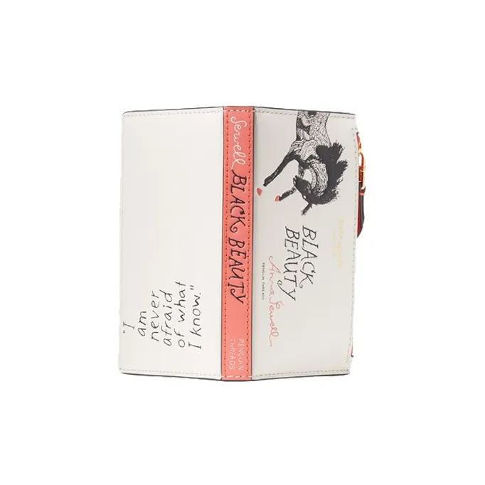 Kate Spade Storyteller Cow Leather Card Holder Wallet Small Size Women's White-3