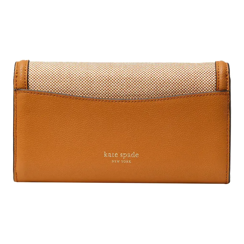 Kate Spade Voyage Fabric Bonded Split Cow Leather Shoulder Bag Crossbody Bag Women's Brown-2