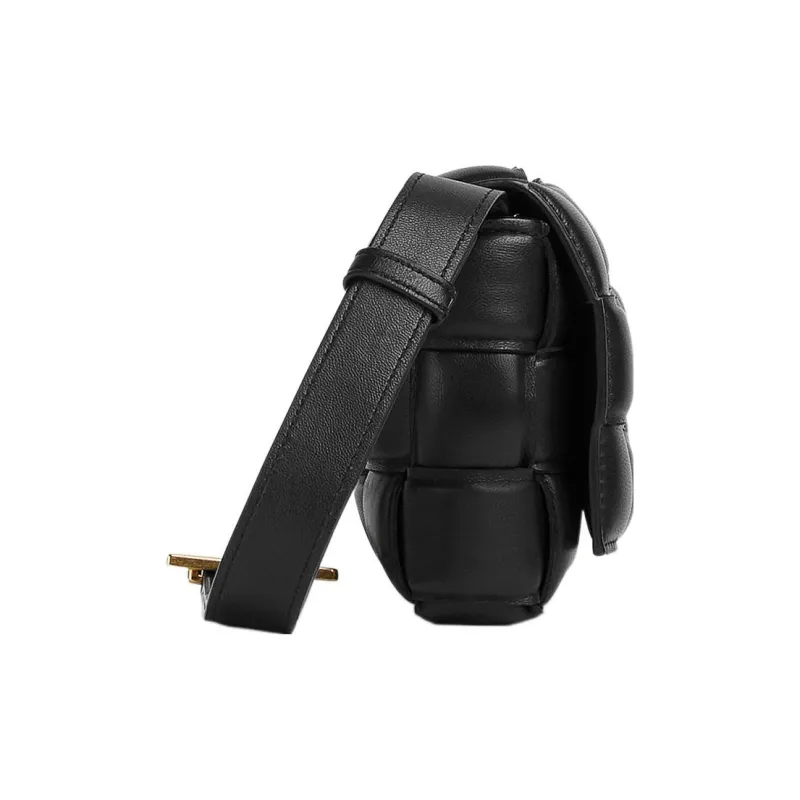 Bottega Veneta Padded Cassette Sheepskin Pillow Bag, Shoulder Bag, Crossbody Bag Small Size Women's Black-2