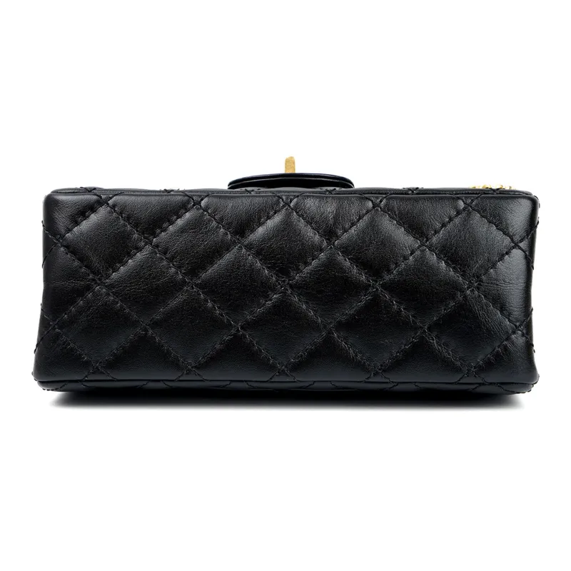 CHANEL 2.55 Sheepskin Shoulder Bag, Crossbody Bag Mini Women's Black-3
