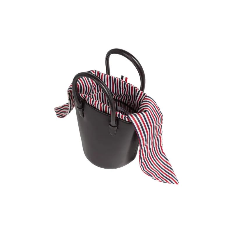 THOM BROWNE· Calfskin Bucket Bag, Shoulder Bag, Crossbody Bag, Handbag Women's Black-3