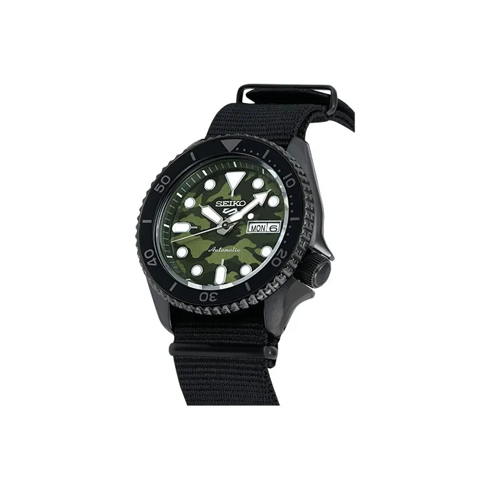 SEIKO Series 5 Mechanical Movement Nylon Strap Watch Men's Watch Green Dial-1