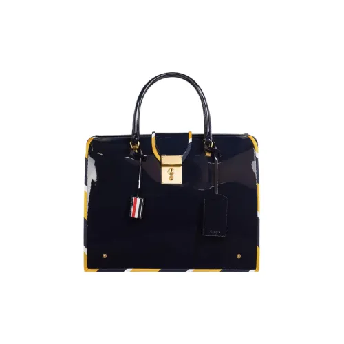 THOM BROWNE· Patent Leather Cow Leather With Fabric Binding Shoulder Bag Crossbody Bag Handbag Men's Marine Blue