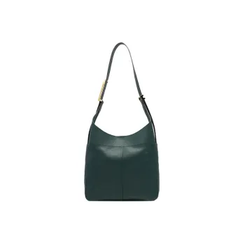 Delvau So Cool Grain Calfskin Portable Crossbody Bag, Shoulder Bag Medium Size Women's Forest Green