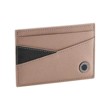 BVLGARI MAN Series Calfskin Card Holder Men's