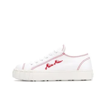 MIU MIU Low Top Canvas Shoes Women's White