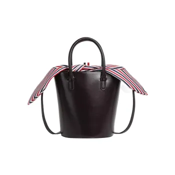 THOM BROWNE· Calfskin Bucket Bag, Shoulder Bag, Crossbody Bag, Handbag Women's Black