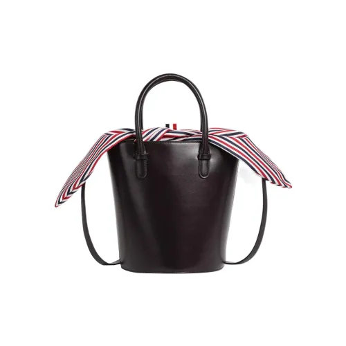 THOM BROWNE· Calfskin Bucket Bag, Shoulder Bag, Crossbody Bag, Handbag Women's Black