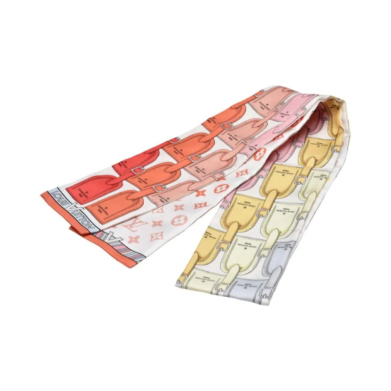 LOUIS VUITTON Silk Scarves Women's White-2