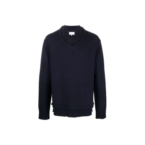 Maison Margiela Sweaters Unisex Navy Blue