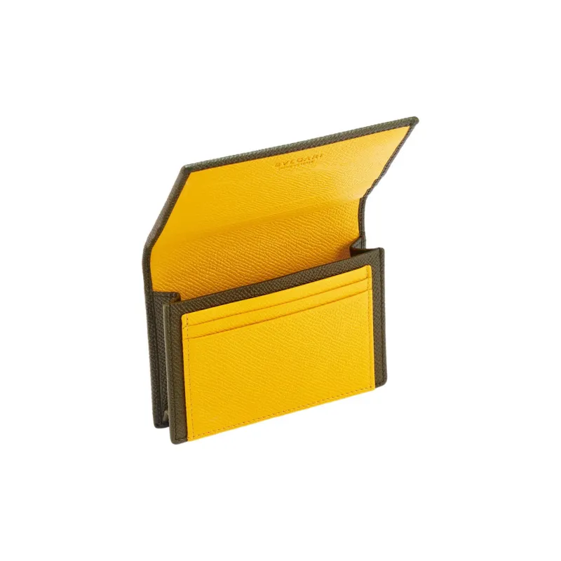 BVLGARI MAN Collection BVLGARI Collection Grain Cow Leather Card Holder Men's-2