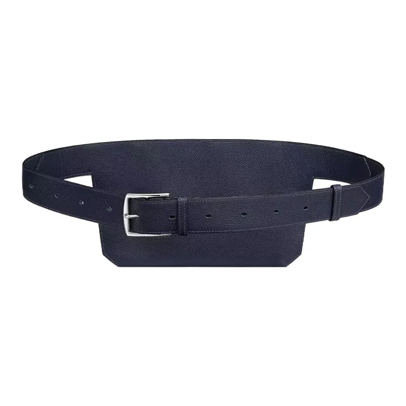 HERMES Ultrapla Evercolor Calfskin Fanny Pack Men's 2Z Bleu Nuit Midnight Blue-1