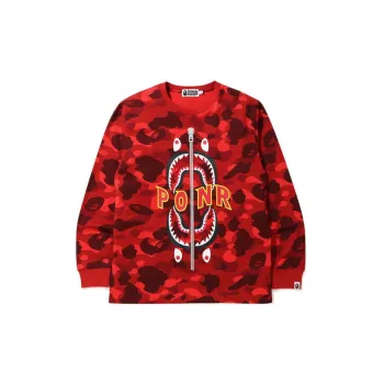 A BATHING APE Color Camo Ponr Shark L/S Tee