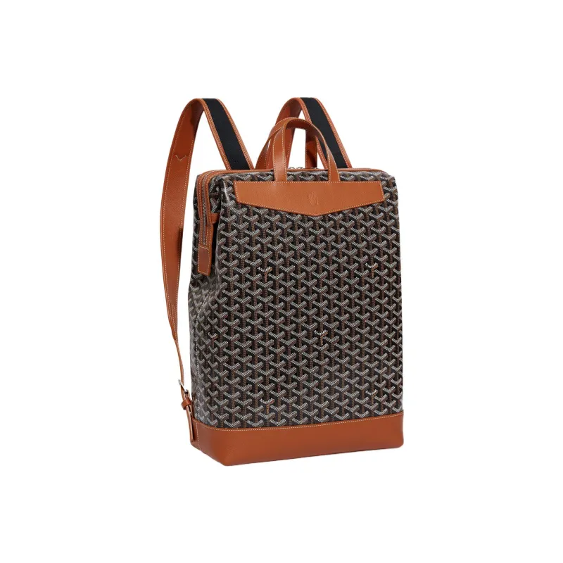 GOYARD Cisalpin Canvas Leather Backpack Unisex Black/Tan-1
