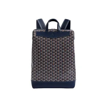 GOYARD Cisalpin Canvas Leather Backpack Unisex Marine Blue