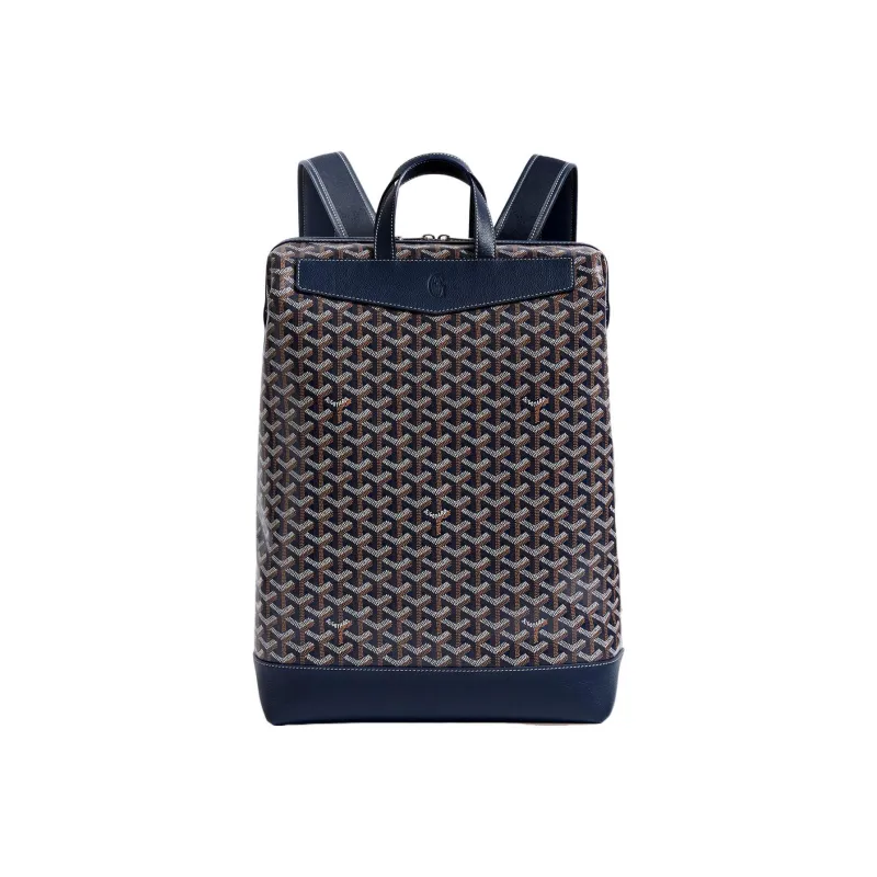 GOYARD Cisalpin Canvas Leather Backpack Unisex Marine Blue-0