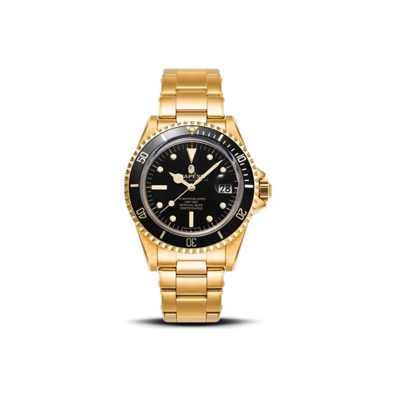 Bape A BATHING APE Type 1 Bapex Watch Gold Black-2