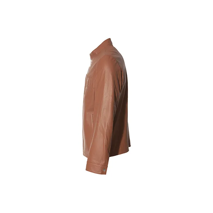 RARE Leather Jackets Men Orange Red-2