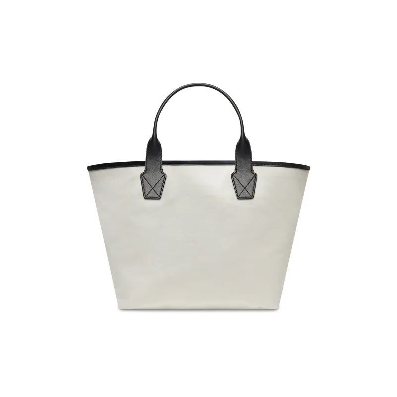 Balenciaga Cotton Canvas With Calfskin Tote Bag Shopping Bag Canvas Bag Handbags Large Size Women's Beige-1