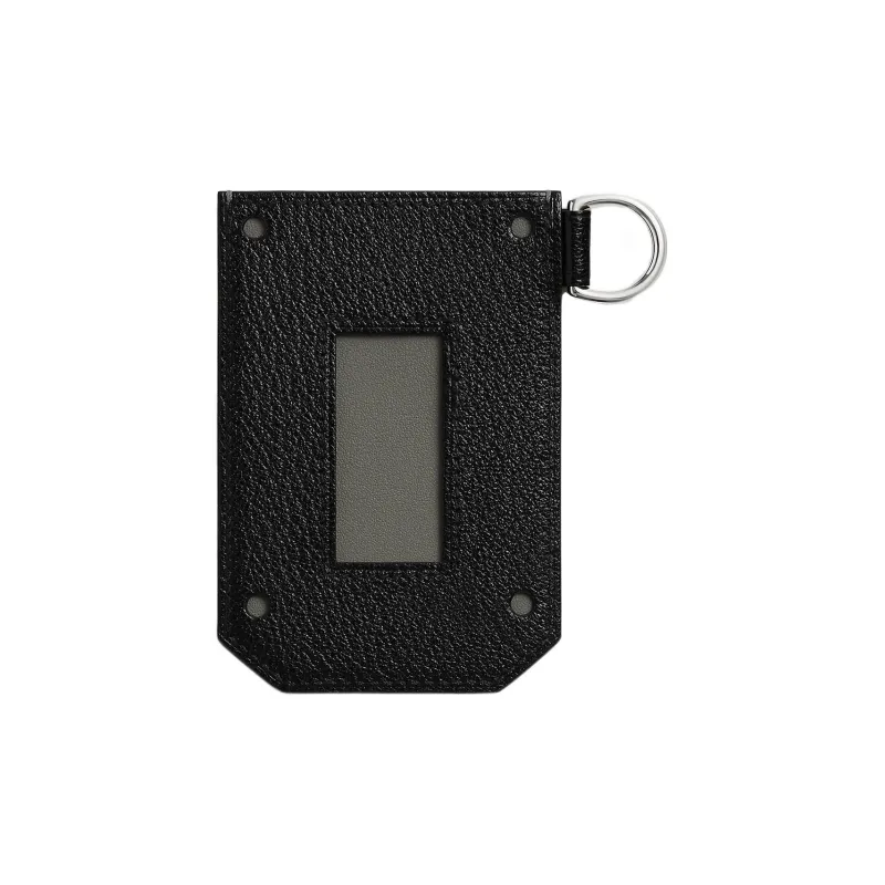 HERMES Colormatic Swift Calfskin With Mysore Goat Skin Card Holder Women's Cumulonimbus Gray/Black-1