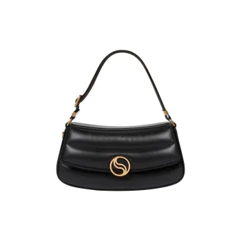 Stella McCartney S Wave Logo Plaque Foldover Shoulder Bag