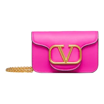 Valentino Locò Calfskin Crossbody Bags Shoulder Bags Women's Pink
