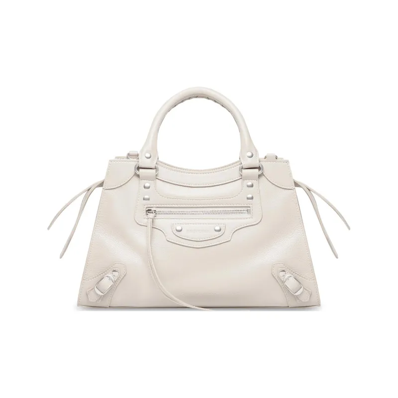 Balenciaga Neo Classic Grained Calfskin Shoulder Bag Crossbody Bag Handbag Small Size Women's Light Beige-0