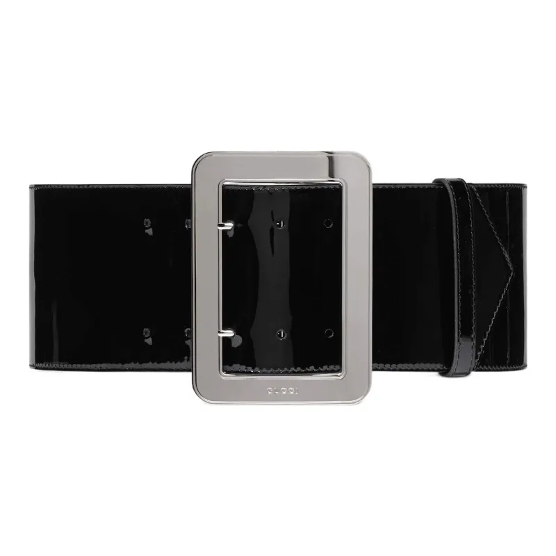 GUCCI Patent Belt Wide-0