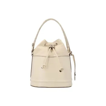 Staud Leather Bucket Bag Handbag Shoulder Bag Crossbody Bag Women's Ecru