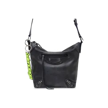 Balenciaga Neo Classic Worn Calfskin Hobo Bag Crossbody Handbag Shoulder Bag Women's Dark Blue