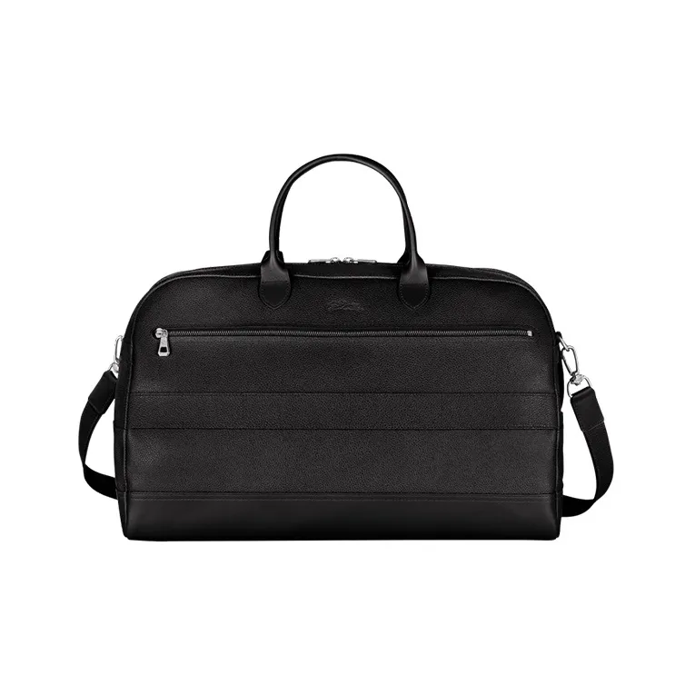 LONGCHAMP Le Foulonné Cow Leather Handbag Shoulder Bag Crossbody Bag Travel Bag Large Size Men's Black-2