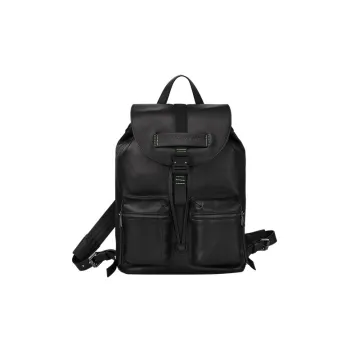 LONGCHAMP 3D Calfskin Backpack Medium Size Men's Black