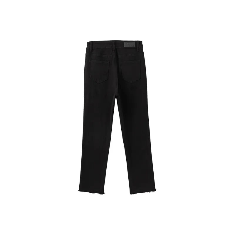EOFO Straight Jeans Women's Black-1