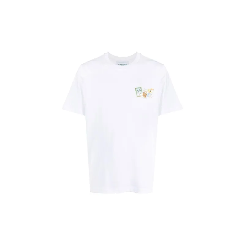 CASABLANCA Souvenirs De Vacances Stamp Print T shirt-0