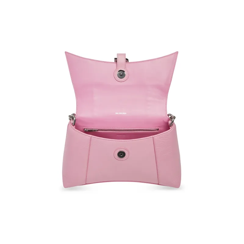 Balenciaga Downtown Cow Leather With Leather Handheld Crossbody Bag Shoulder Bag Women's Pink-5