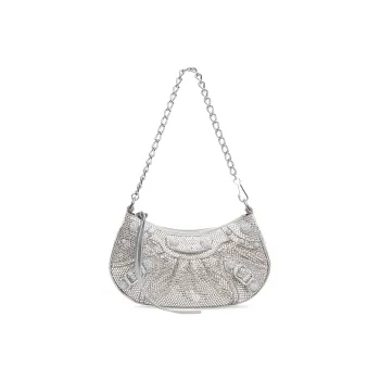 Balenciaga Le Cagole Nappa Lambskin With Suede Calfskin Portable Crossbody Bag Shoulder Bag Women's Gray