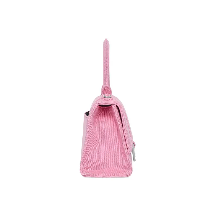 Balenciaga Hourglass Denim Shoulder Bag, Crossbody Bag, Handbag Small Size Women's Pink-2