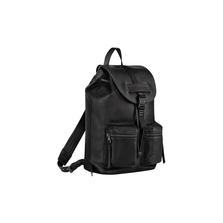 LONGCHAMP 3D Calfskin Backpack Medium Size Men's Black-1