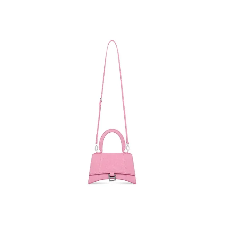 Balenciaga Hourglass Denim Shoulder Bag, Crossbody Bag, Handbag Small Size Women's Pink-3