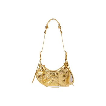 Balenciaga Le Cagole Lambskin Portable One Shoulder Bag Women's Gold