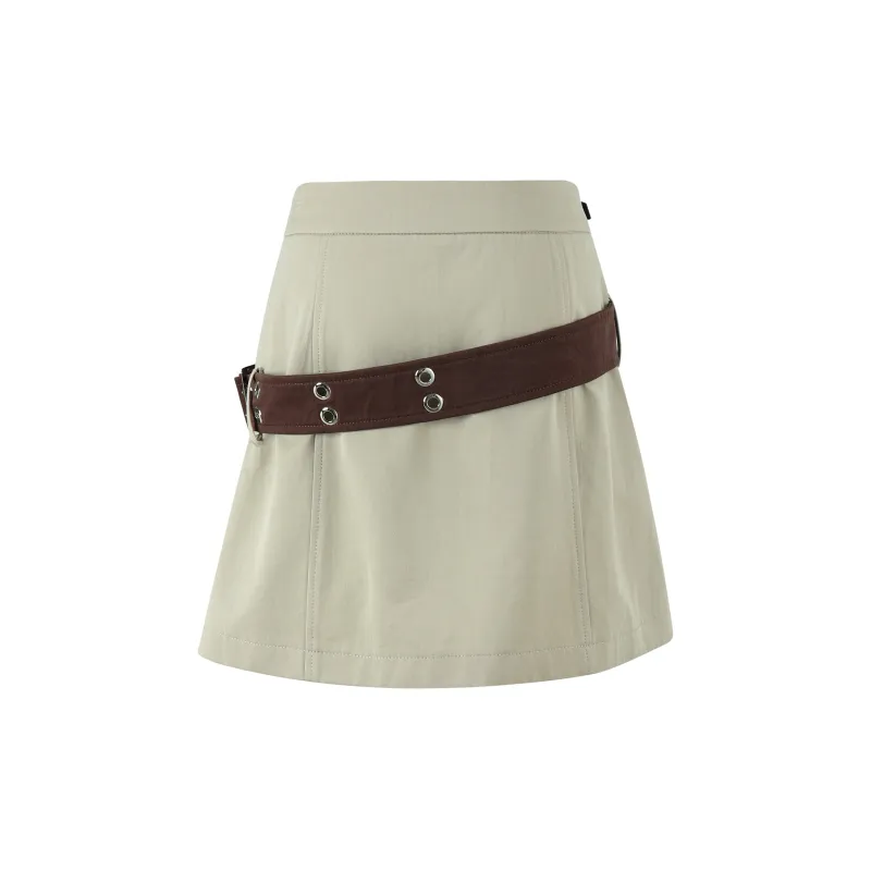 Dpercent Cargo Short Skirts Women's Khaki-1