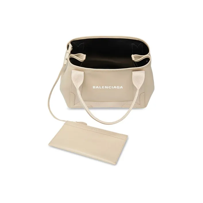 Balenciaga Smooth Calf Leather Tote Bag Shopping Bag Handbag Small Size Women's Brown-3