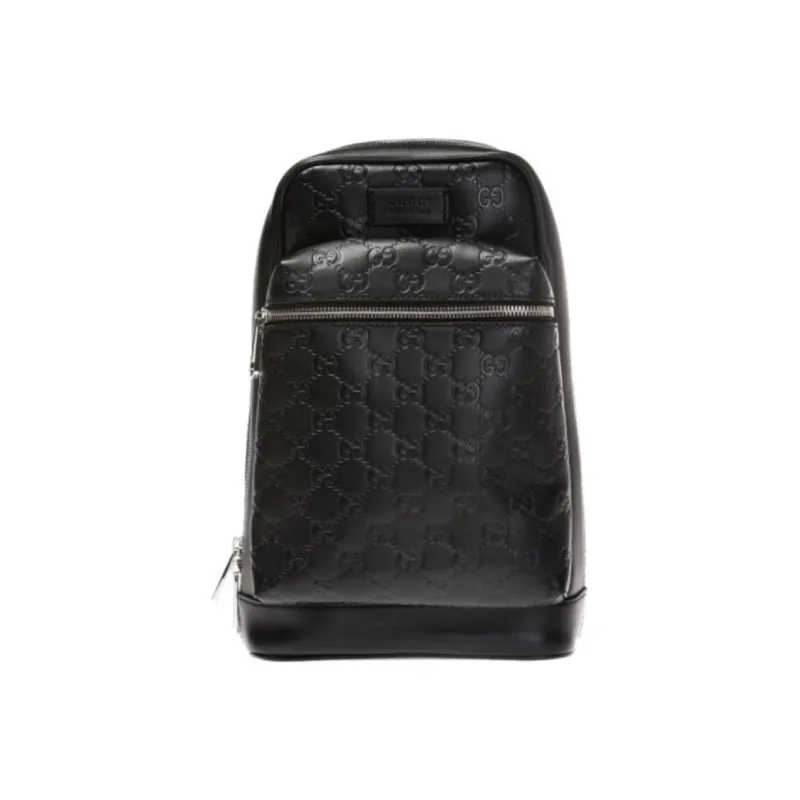 GUCCI Cow Leather Crossbody Bag Shoulder Bag Sling Bag Men's Black-0