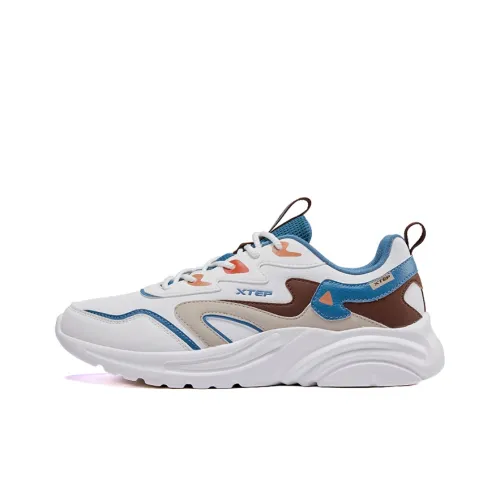 XTEP Casual Shoes Men Low-Top Sail White/Clay Color/Peacock Blue