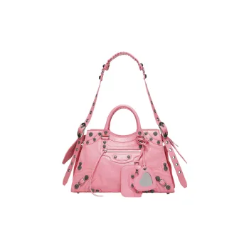 Balenciaga Neo Cagole City Fine-Grained Lambskin Shoulder Bag Crossbody Bag Handbag Women's Pink