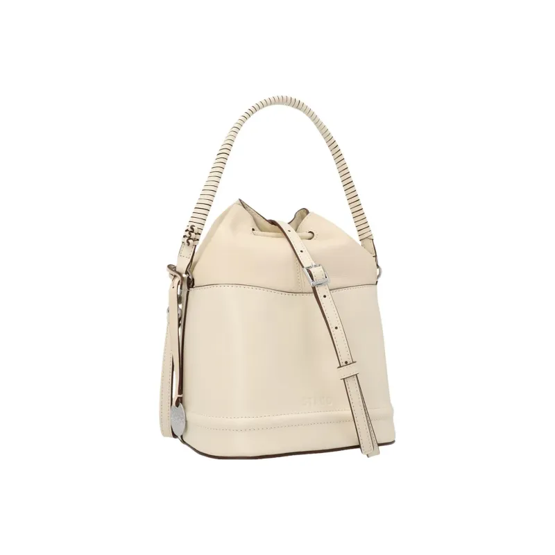 Staud Leather Bucket Bag Handbag Shoulder Bag Crossbody Bag Women's Ecru-1