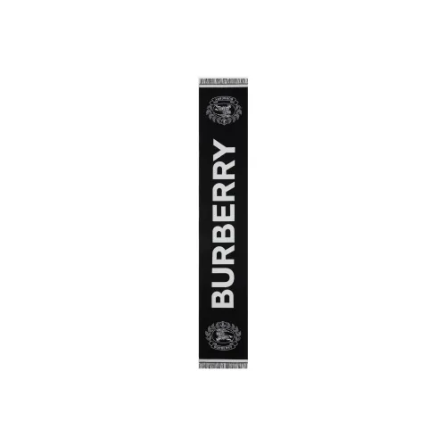 Burberry logo tassel jacquard Knit Scarf