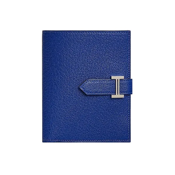 HERMES Bearn Mysore Goat Skin Wallet Women's 7T Electric Blue-0