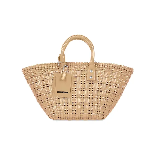 Balenciaga Cow Leather Basket Bag Shoulder Bag Crossbody Bag Handbag Extra Small Women's Beige